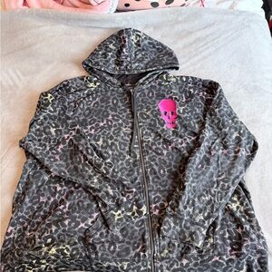 Lovesick Gray and Pink Leopard Hoodie